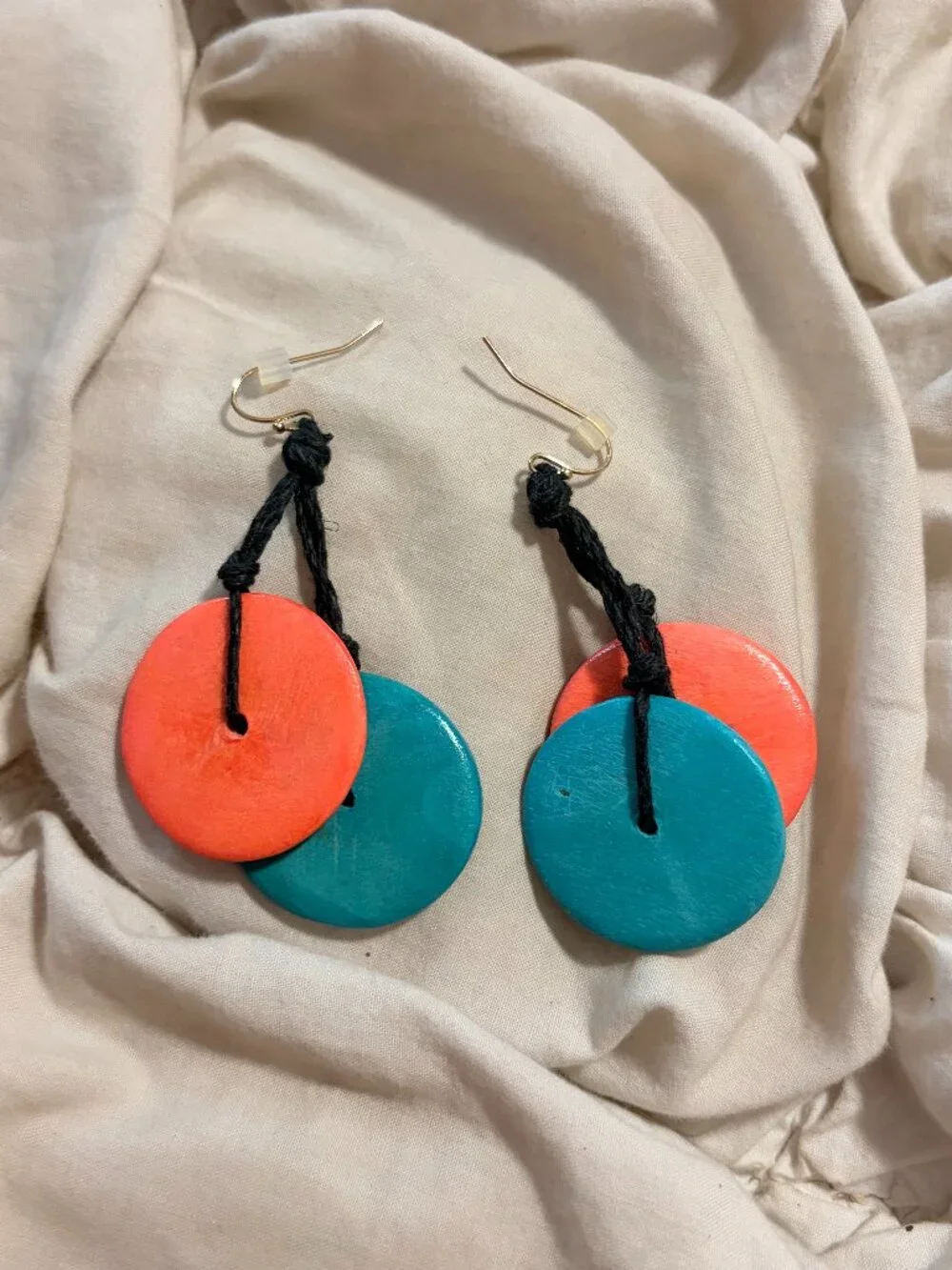 Free People Colorblock Disc Drop Statement Earrings